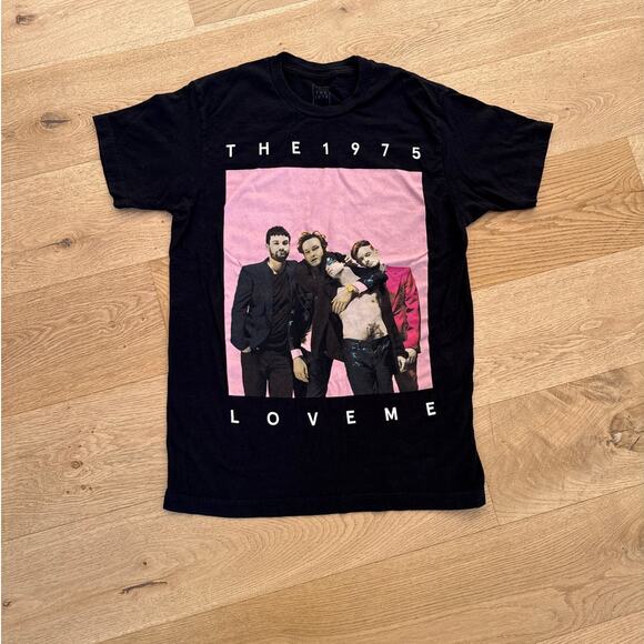 The 1975 Merch - Love Me Band Tee in Black & Pink - Picture 1 of 3